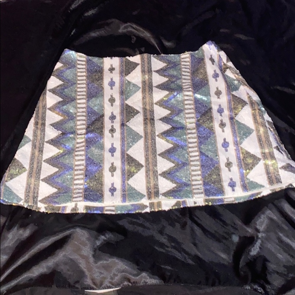 Aqua sequenced skirt